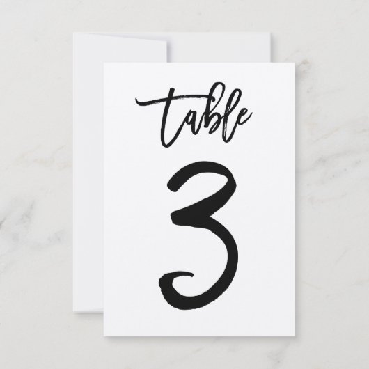 Chic Hand Letter Kraft Tischnummer Card | Tabelle  (Rückseite)