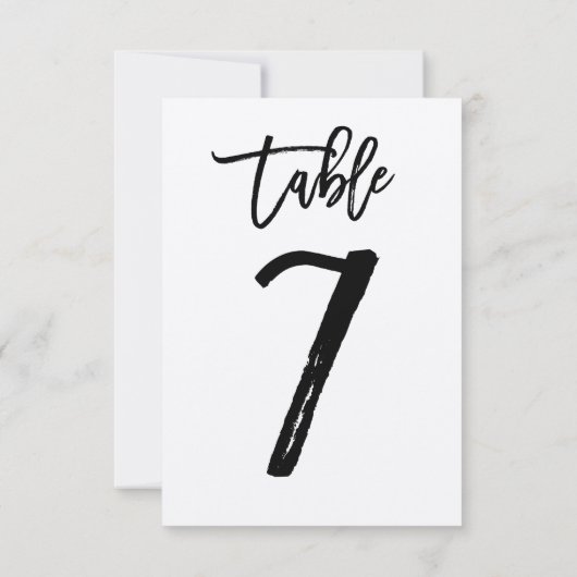 Chic Hand Letter Kraft Tischnummer Card | Tabelle  (Rückseite)