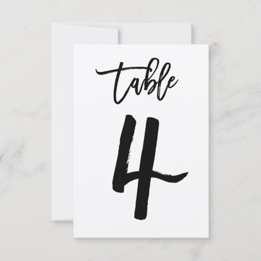 Chic Hand Letter Kraft Tischnummer Card | Tabelle  (Vorderseite)