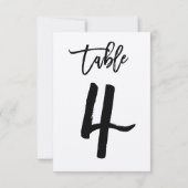 Chic Hand Letter Kraft Tischnummer Card | Tabelle  (Rückseite)