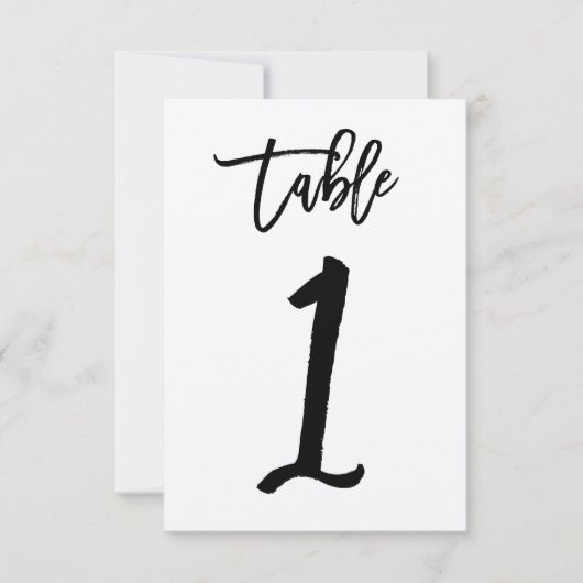 Chic Hand Letter Kraft Tischnummer Card | Tabelle  (Vorderseite)