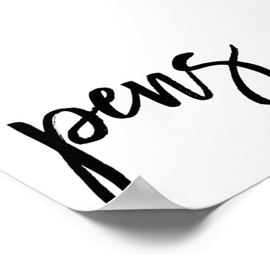 Chic Hand Letter Pens Sign Poster (Ecke)