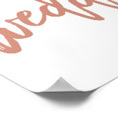 Chic Hand Letter Rose Wedding Willkommenszeichen Poster (Ecke)