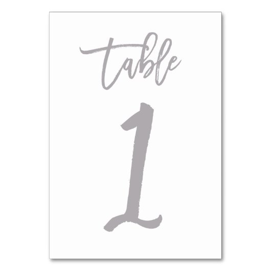 Chic Hand Letter Tischnummer Silver | Tabelle 1 (Rückseite)