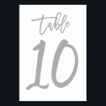 Chic Hand Letter Tischnummer Silver | Tabelle 10<br><div class="desc">Moderne Tischnummern.</div>