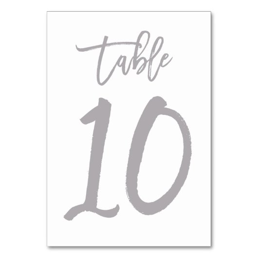 Chic Hand Letter Tischnummer Silver | Tabelle 10 (Vorderseite)