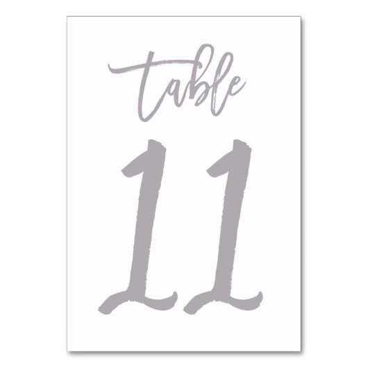 Chic Hand Letter Tischnummer Silver | Tabelle 11 (Vorderseite)