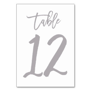 Chic Hand Letter Tischnummer Silver   Tabelle 12
