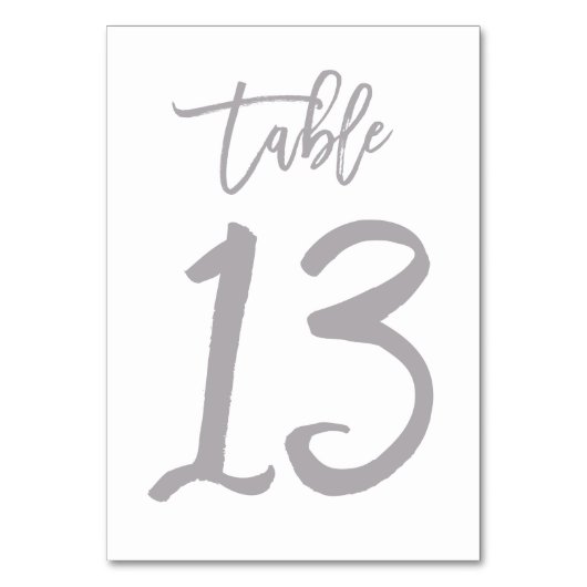 Chic Hand Letter Tischnummer Silver | Tabelle 13 (Vorderseite)