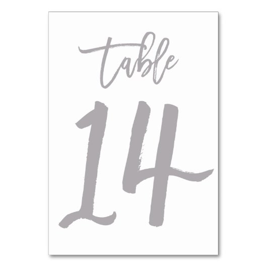 Chic Hand Letter Tischnummer Silver | Tabelle 14 (Rückseite)