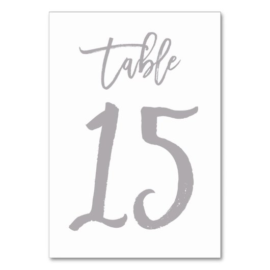 Chic Hand Letter Tischnummer Silver | Tabelle 15 (Vorderseite)