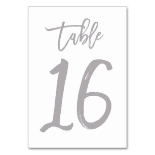 Chic Hand Letter Tischnummer Silver   Tabelle 16