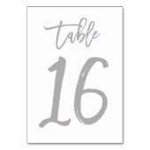 Chic Hand Letter Tischnummer Silver | Tabelle 16 (Rückseite)