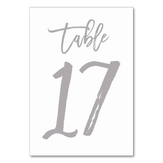 Chic Hand Letter Tischnummer Silver | Tabelle 17 (Rückseite)