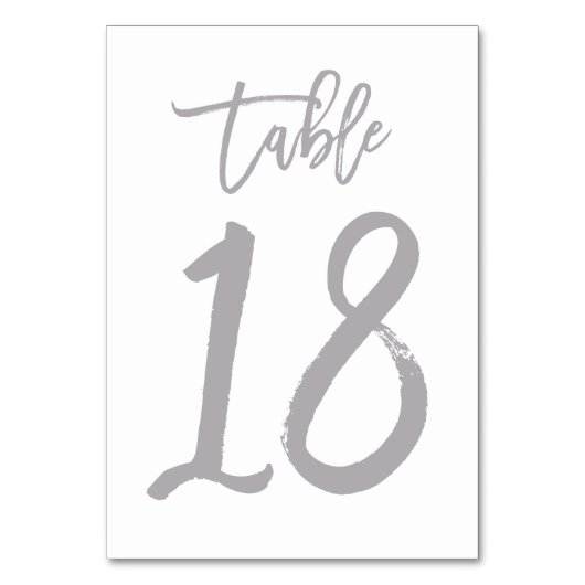 Chic Hand Letter Tischnummer Silver | Tabelle 18 (Vorderseite)