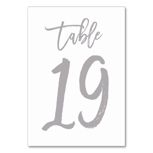 Chic Hand Letter Tischnummer Silver | Tabelle 19 (Rückseite)