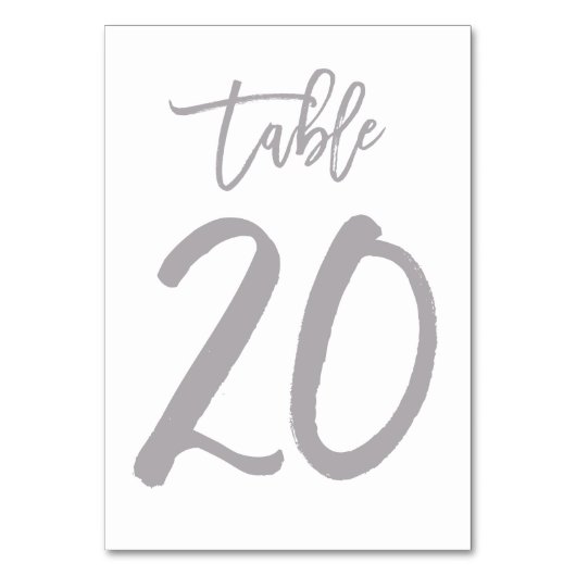 Chic Hand Letter Tischnummer Silver | Tabelle 20 (Rückseite)