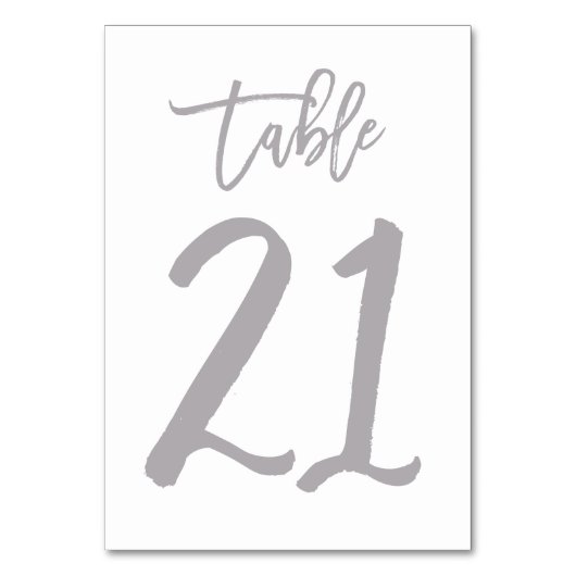 Chic Hand Letter Tischnummer Silver | Tabelle 21 (Rückseite)