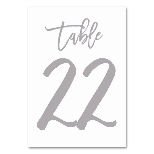 Chic Hand Letter Tischnummer Silver | Tabelle 22 (Vorderseite)