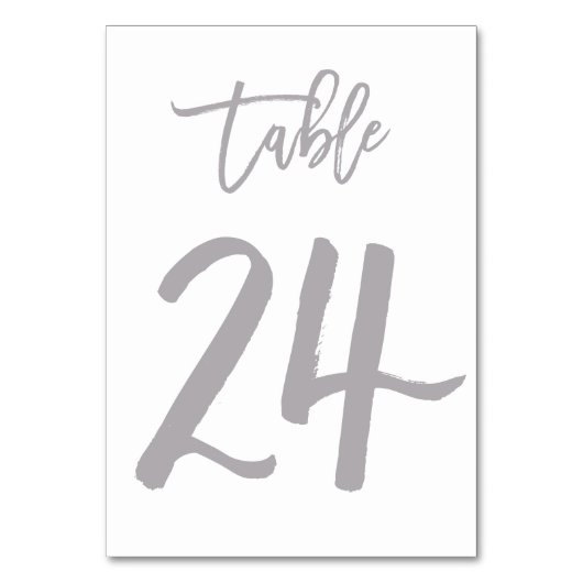 Chic Hand Letter Tischnummer Silver | Tabelle 24 (Vorderseite)