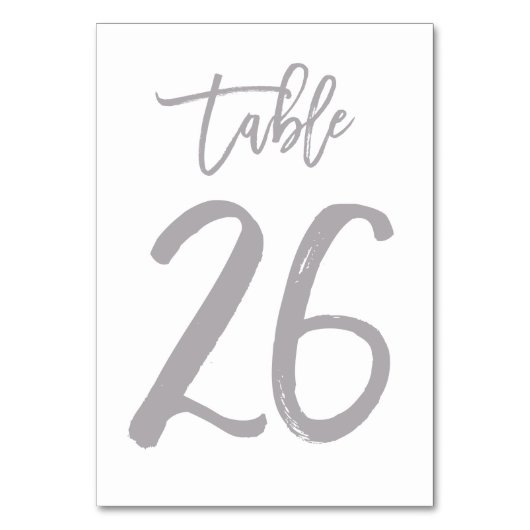 Chic Hand Letter Tischnummer Silver | Tabelle 26 (Vorderseite)