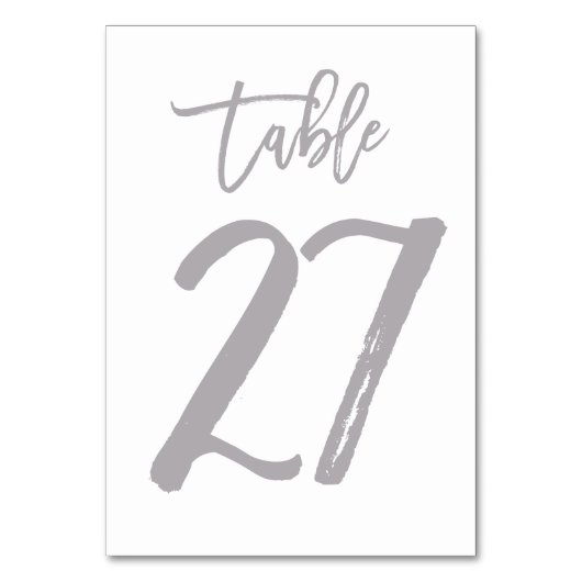 Chic Hand Letter Tischnummer Silver | Tabelle 27 (Vorderseite)