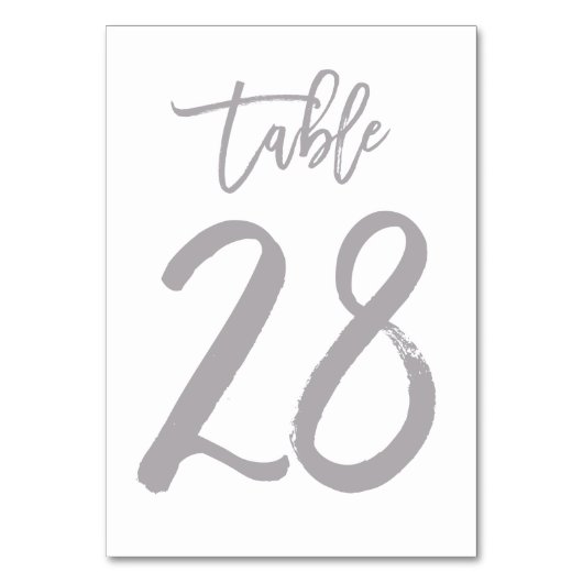 Chic Hand Letter Tischnummer Silver | Tabelle 28 (Vorderseite)
