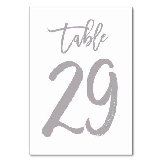 Chic Hand Letter Tischnummer Silver | Tabelle 29 (Rückseite)
