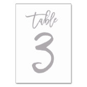 Chic Hand Letter Tischnummer Silver | Tabelle 3 (Vorderseite)