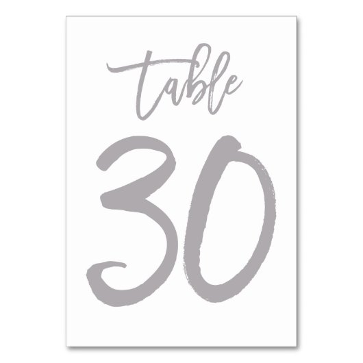 Chic Hand Letter Tischnummer Silver | Tabelle 30 (Rückseite)