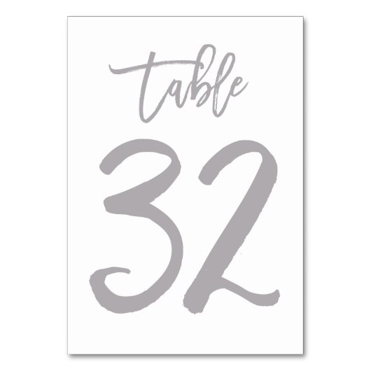 Chic Hand Letter Tischnummer Silver | Tabelle 32 (Rückseite)