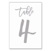 Chic Hand Letter Tischnummer Silver | Tabelle 4 (Vorderseite)