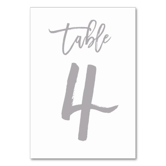 Chic Hand Letter Tischnummer Silver | Tabelle 4 (Vorderseite)