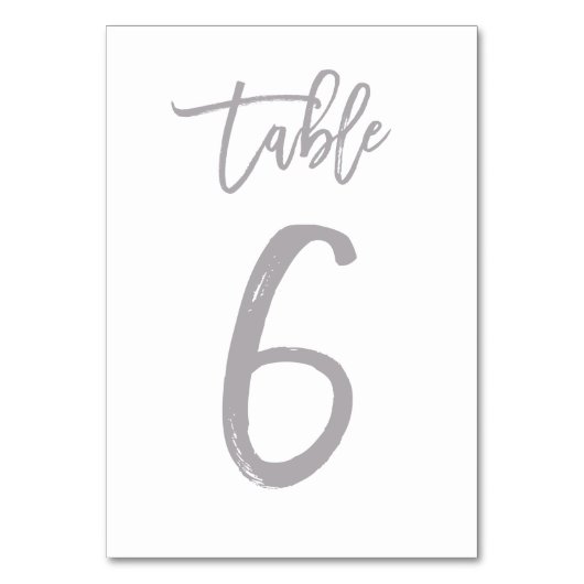 Chic Hand Letter Tischnummer Silver | Tabelle 6 (Rückseite)
