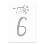 Chic Hand Letter Tischnummer Silver | Tabelle 6 (Vorderseite)