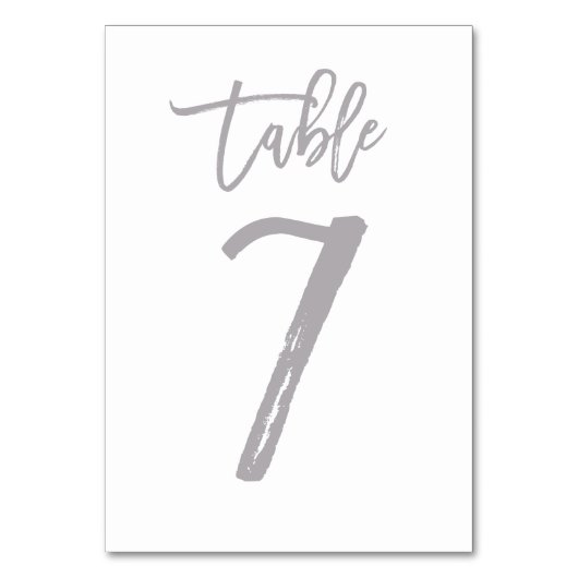 Chic Hand Letter Tischnummer Silver | Tabelle 7 (Rückseite)