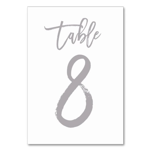 Chic Hand Letter Tischnummer Silver | Tabelle 8 (Rückseite)
