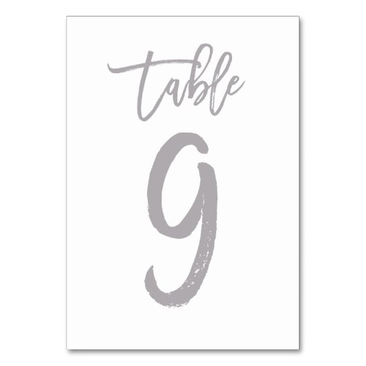 Chic Hand Letter Tischnummer Silver | Tabelle 9 (Vorderseite)
