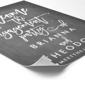 Chic Hand Letter Verlobung Willkommenszeichen Poster (Ecke)