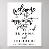 Chic Hand Letter Verlobung Willkommenszeichen Poster (Vorne)