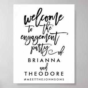 Chic Hand Letter Verlobung Willkommenszeichen Poster