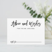 Chic Hand Letter Wedding Advice and Wish Card Hinweiskarte (Stehend Vorderseite)