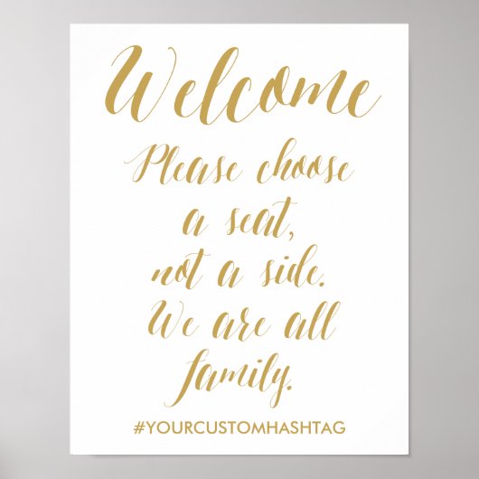 Chic Hand Letter Wedding Bitte wählen Sie einen Si Poster (Vorne)