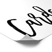 Chic Hand Letter Wedding Cards Poster (Ecke)