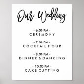 Chic Hand Letter Wedding Day of Schedule Poster (Vorne)