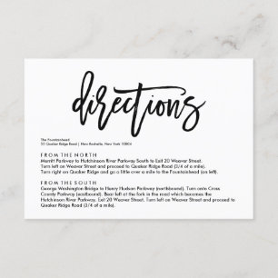 Chic Hand Letter Wedding Directors Card Begleitkarte