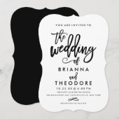 Chic Hand Letter Wedding Einladung (Vorne/Hinten)