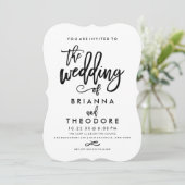 Chic Hand Letter Wedding Einladung (Stehend Vorderseite)