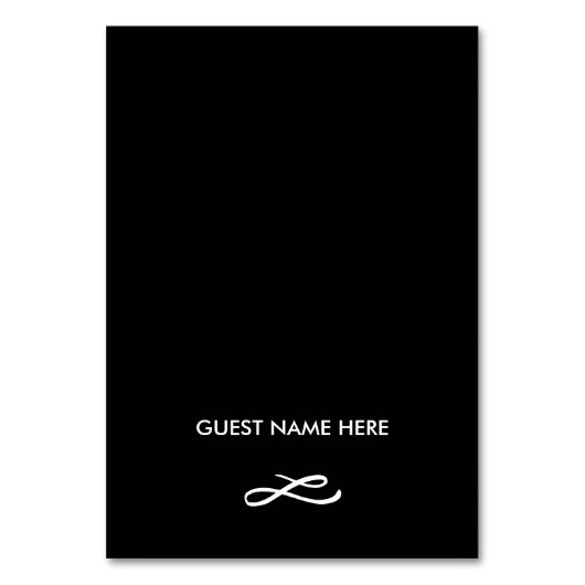 Chic Hand Letter Wedding Escort Platzkarte Tischnummer (Vorderseite)