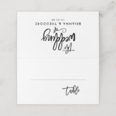 Chic Hand Letter Wedding Folded Escort Card Platzkarte (Außenseite Aufgefaltet)